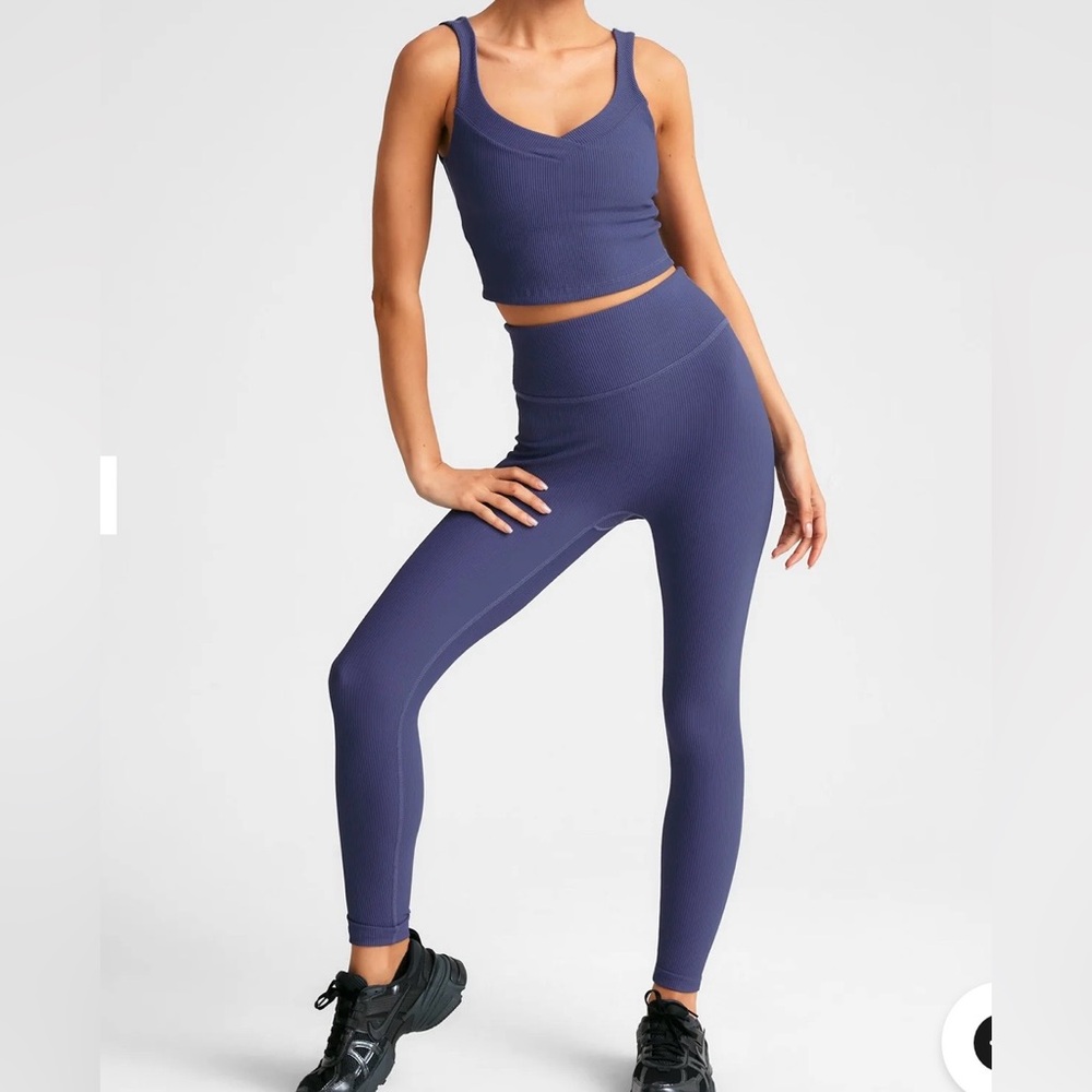 Beyond Yoga SET. NWT Impulse Ribbed legging XS. & Cropped Tank S. Eternal Blue